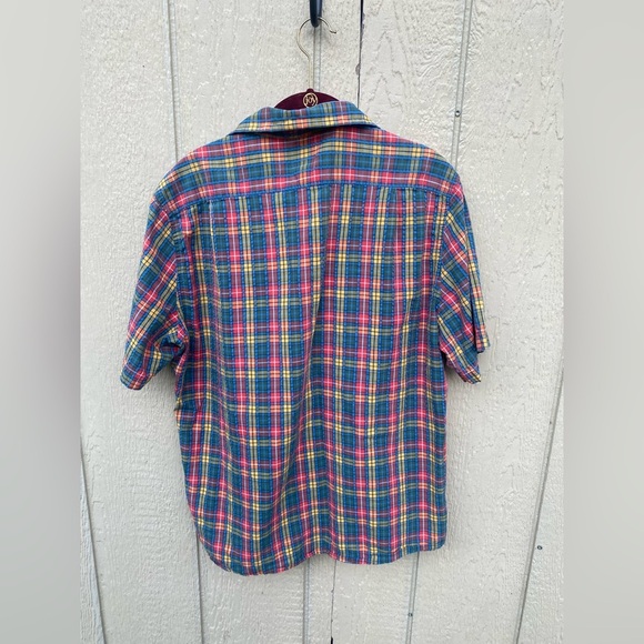 L.L Bean Plaid Button Down Short and Long Sleeve Shirts Mens Size Medium LOT - Picture 13 of 16